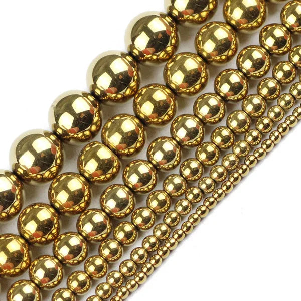 HGKLBB Round Hematite Beads Plated Natural for Jewelry Making DIY