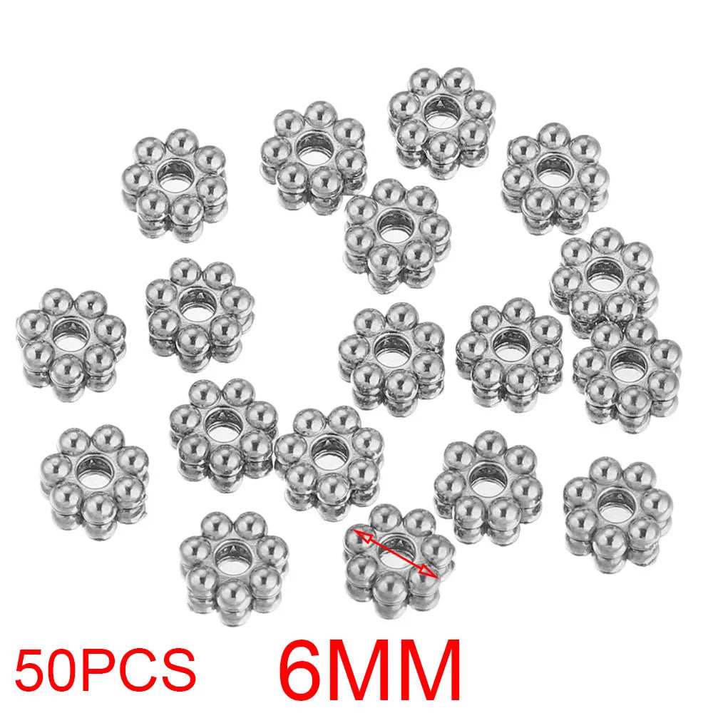 Alisaya Craft Gold Plated Stainless Steel Daisy Snowflake Spacer Beads