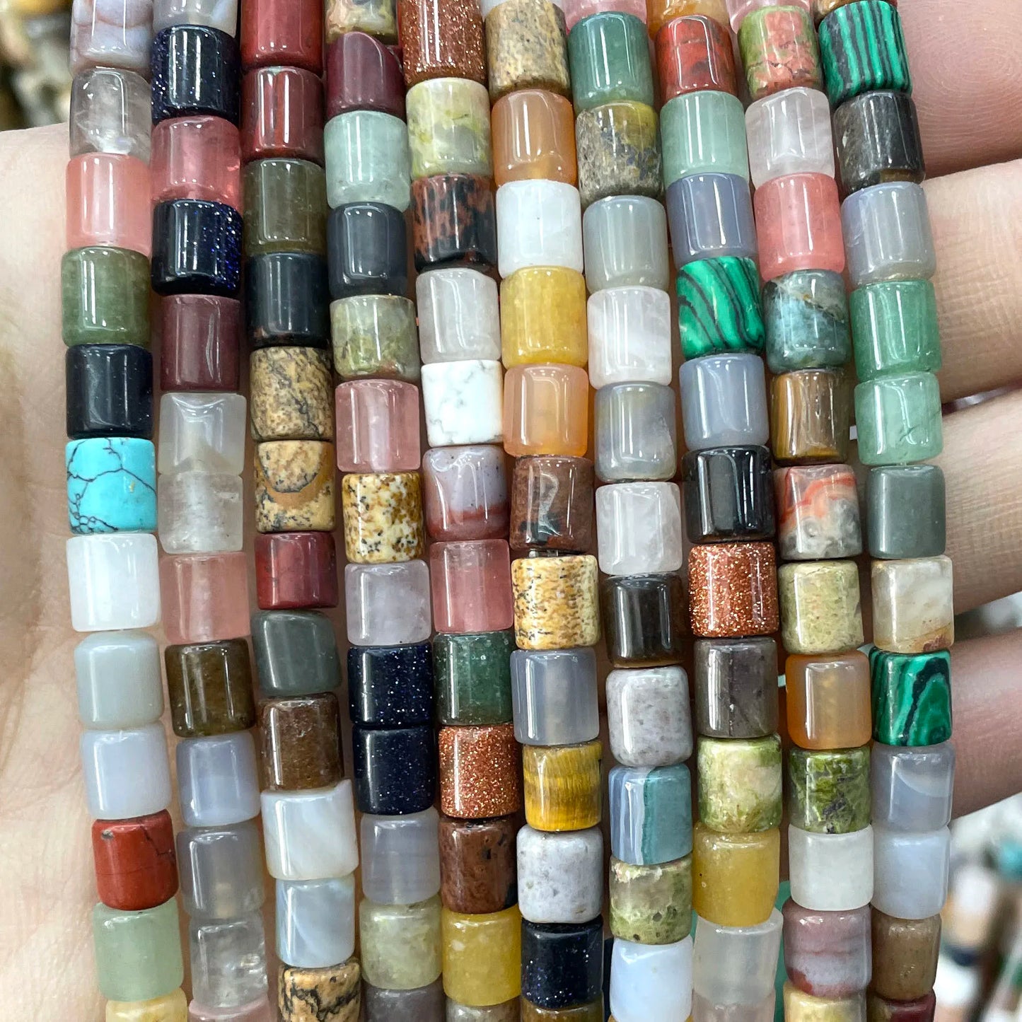 Natural Stone Beads For Jewelry Making Agate Quartz Wheel Beads