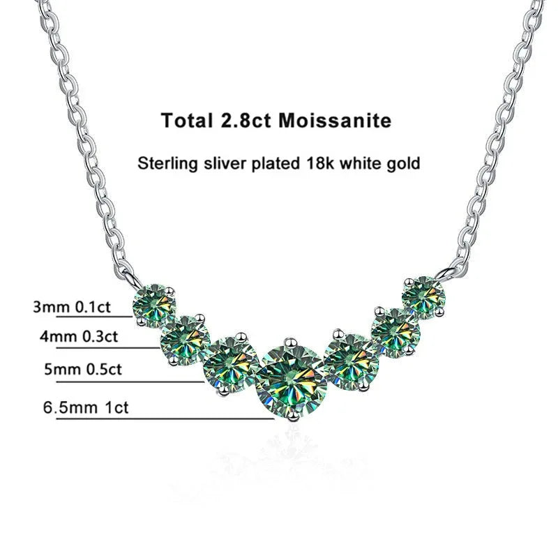 Moissanite Necklace 925 Sterling Silver Jewelry Gift For Engagement