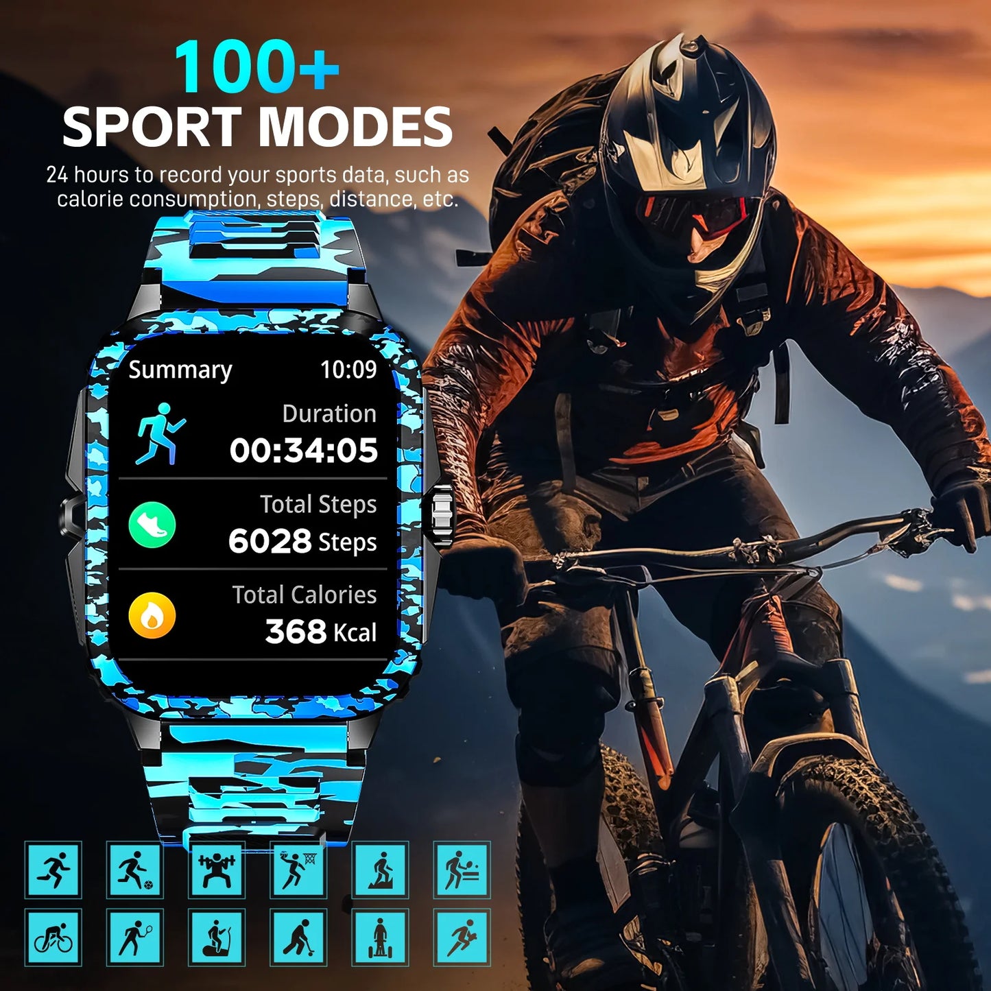 LaNikar Smart Watch KT71 3ATM Heart Rate Bluetooth