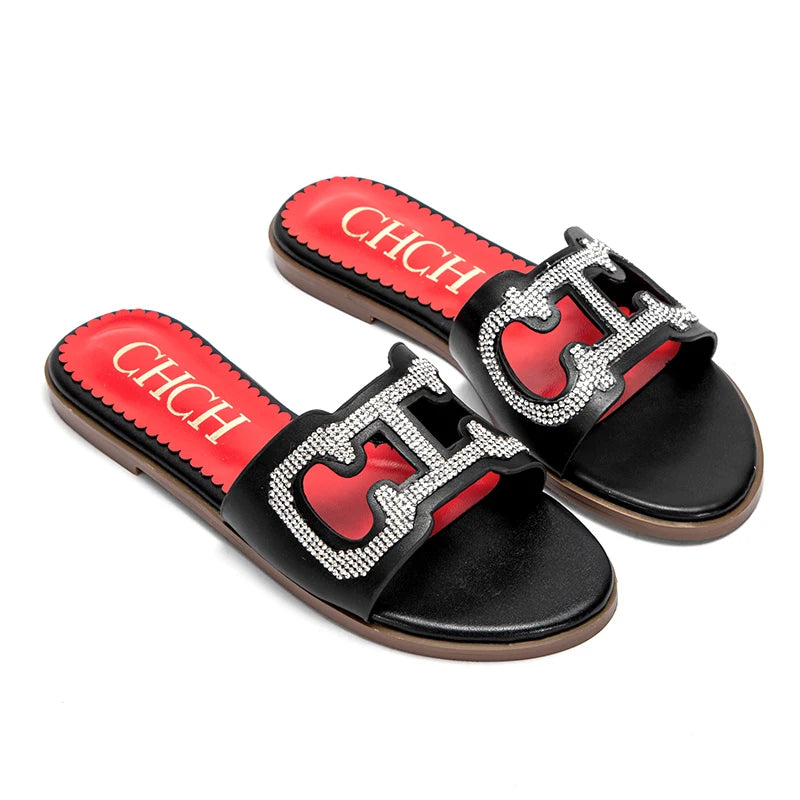 Women Slippers Full Diamond Design