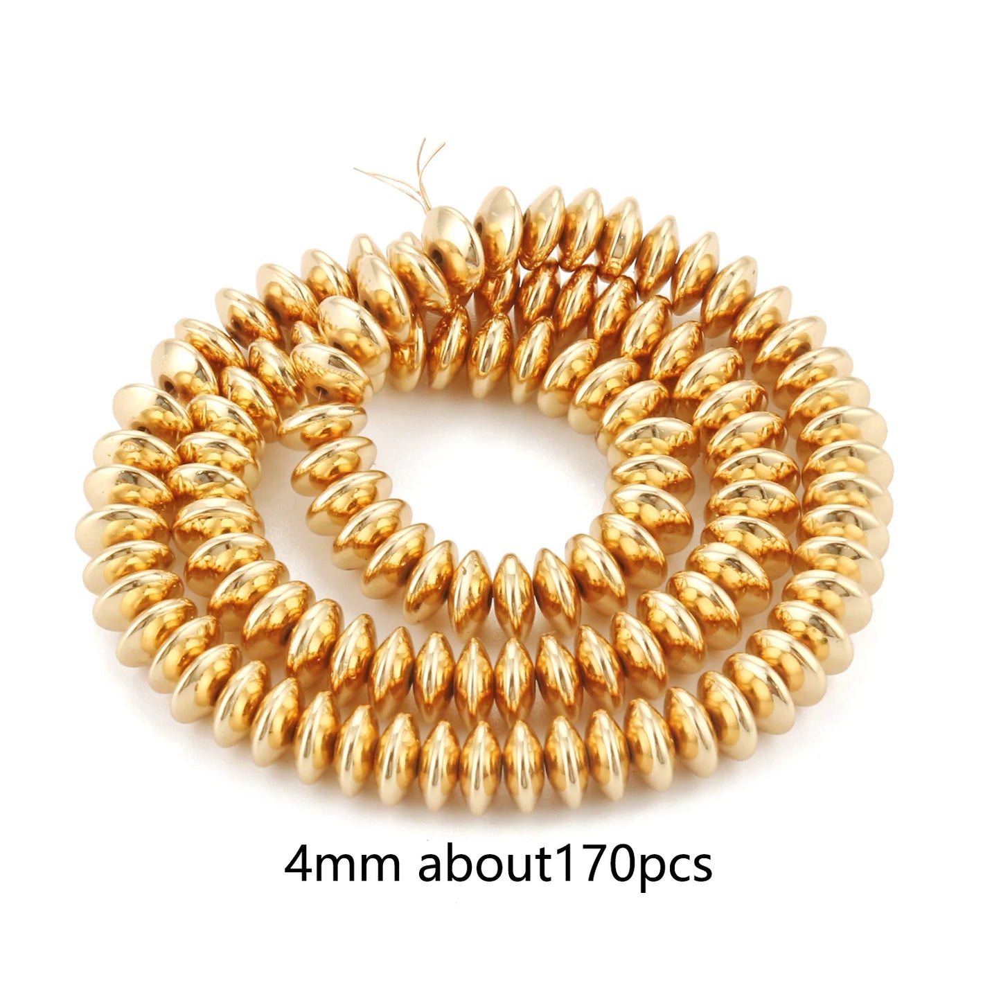 TANANTA Gold Plated Hematite Loose Spacer Beads for Jewelry Making