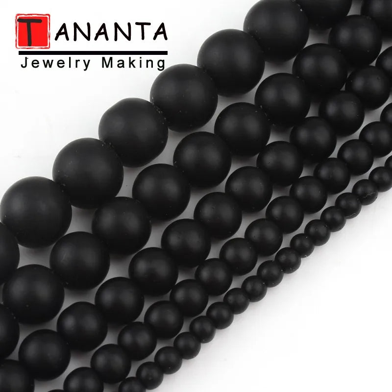 Tanantadiy Matte Agate Onyx Round Beads For Jewelry Making