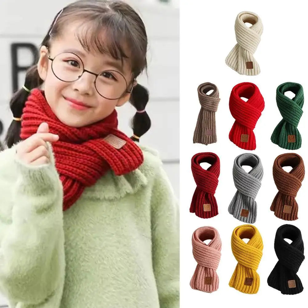Kids Knitted Winter Scarf Thick Warm Casual Accessory