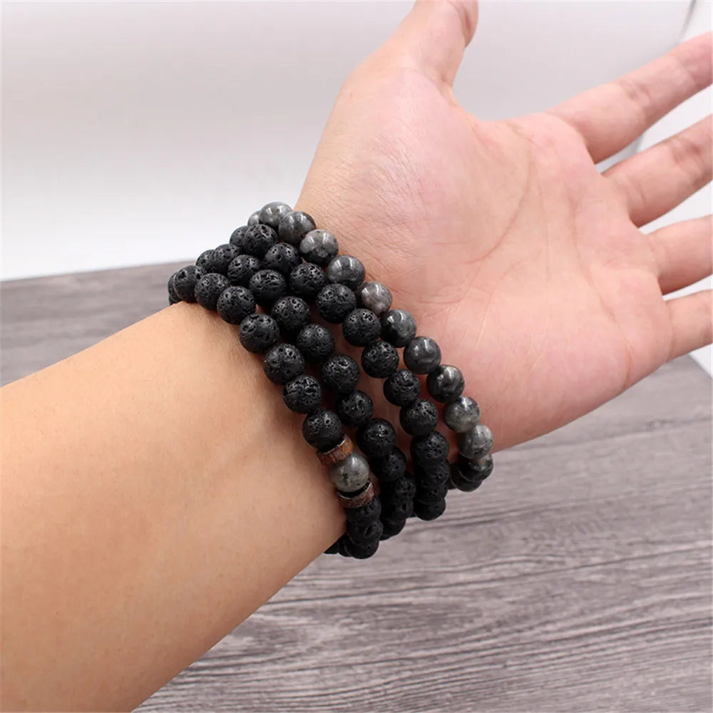 Volcanic Stone Bracelet For Men Women Tibetan Buddha