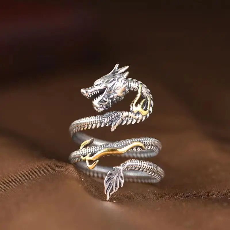 Ring Dragon Open Ring 925 Sterling Silver