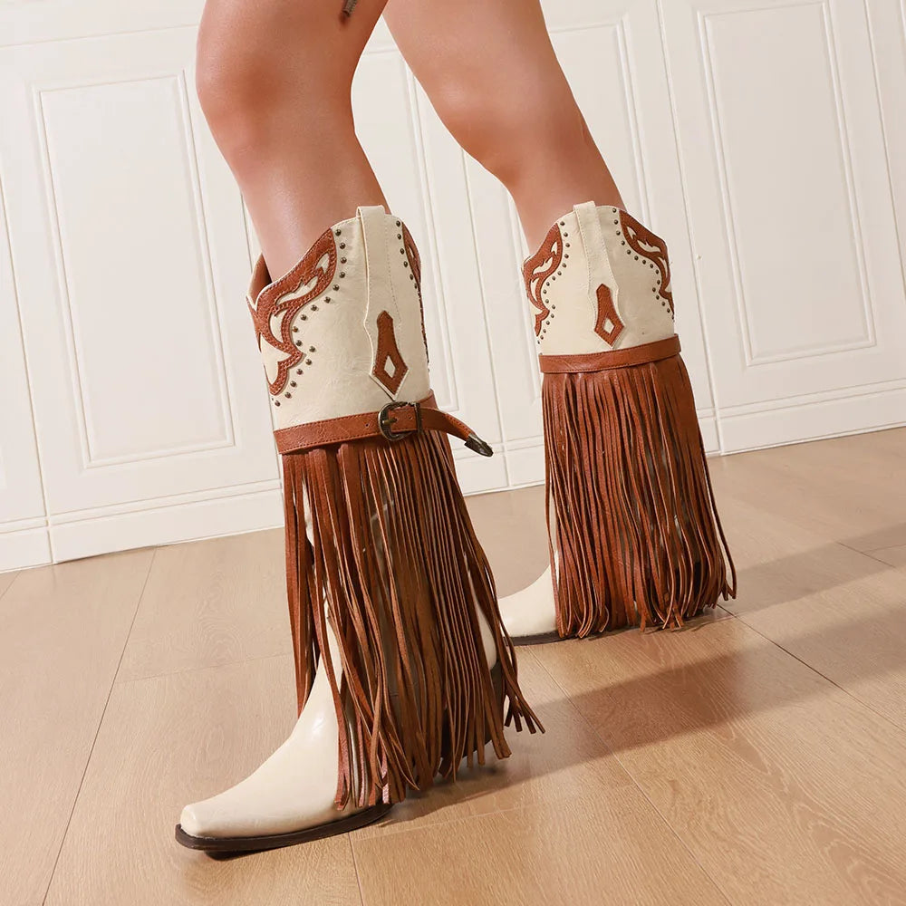 Women's Embroidered Western Boots Vintage