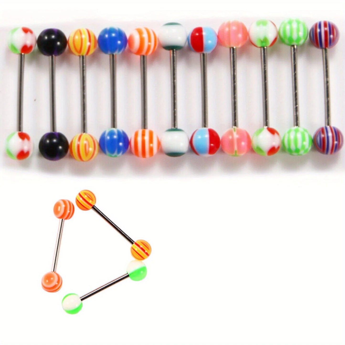 Tongue Navel Nipple Barbell Rings Set 100 Pieces