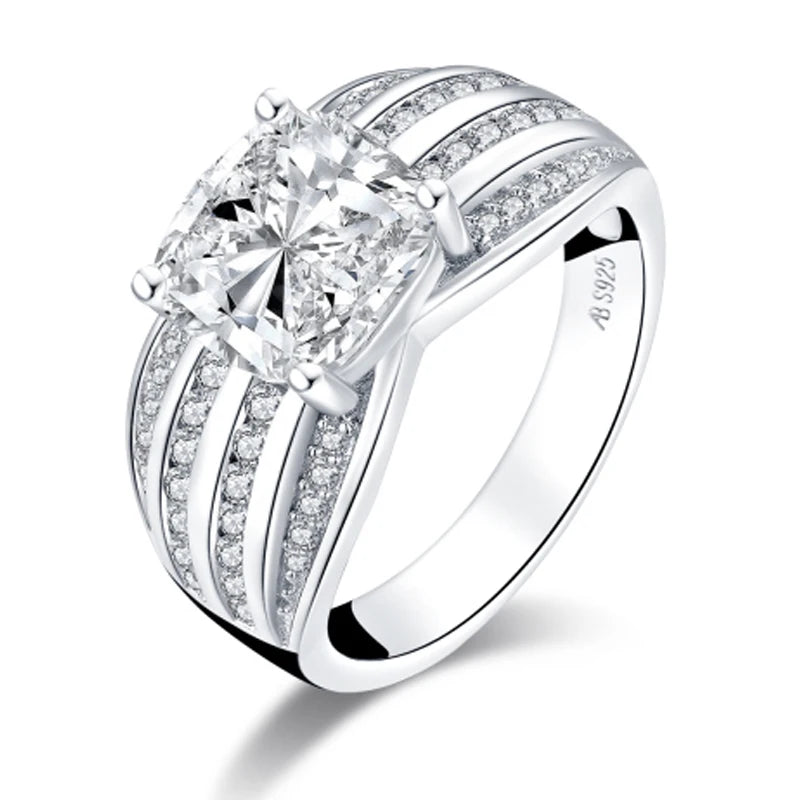 925 Moissanite Engagement Ring Wedding Band