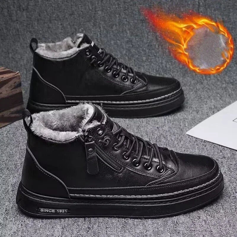 Men's Winter Boots Plush Lined Anti Slip Shoes