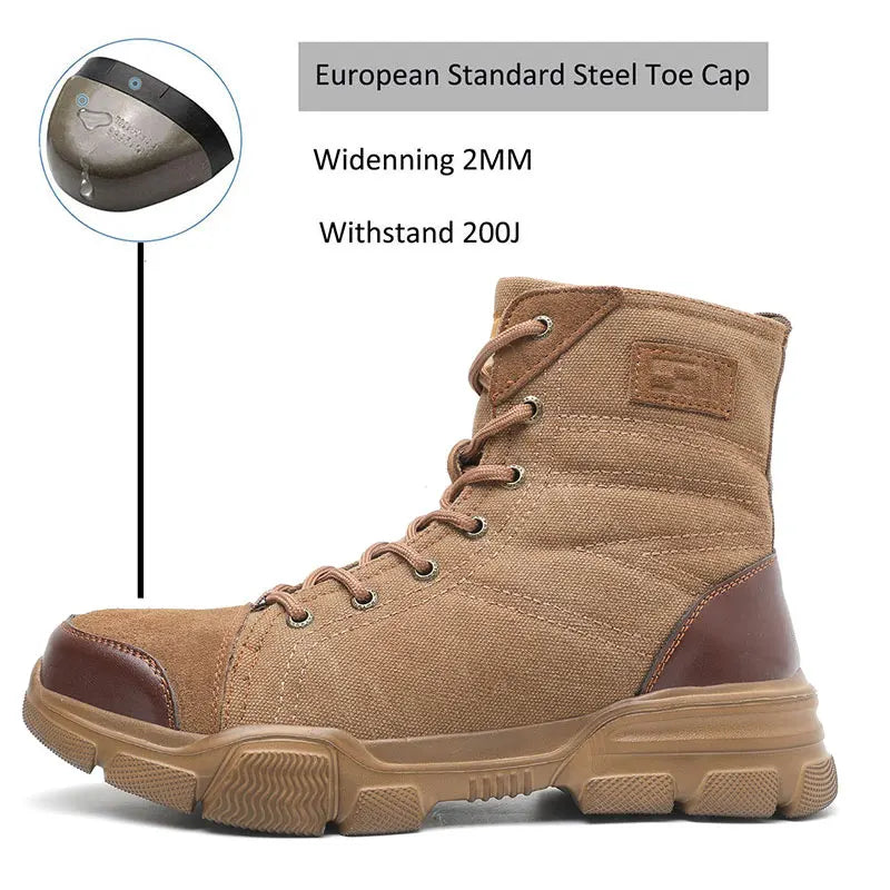 Steel Toe Work Boots For Men Safety Shoes