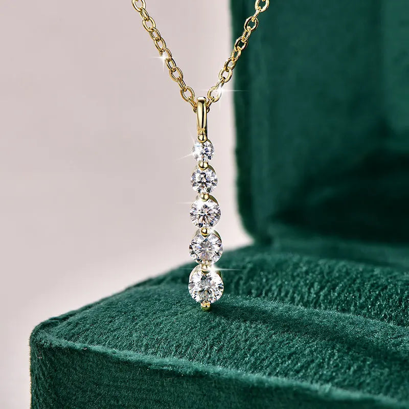 Moissanite Pendant Necklace D VVS1 14K Gold Filled