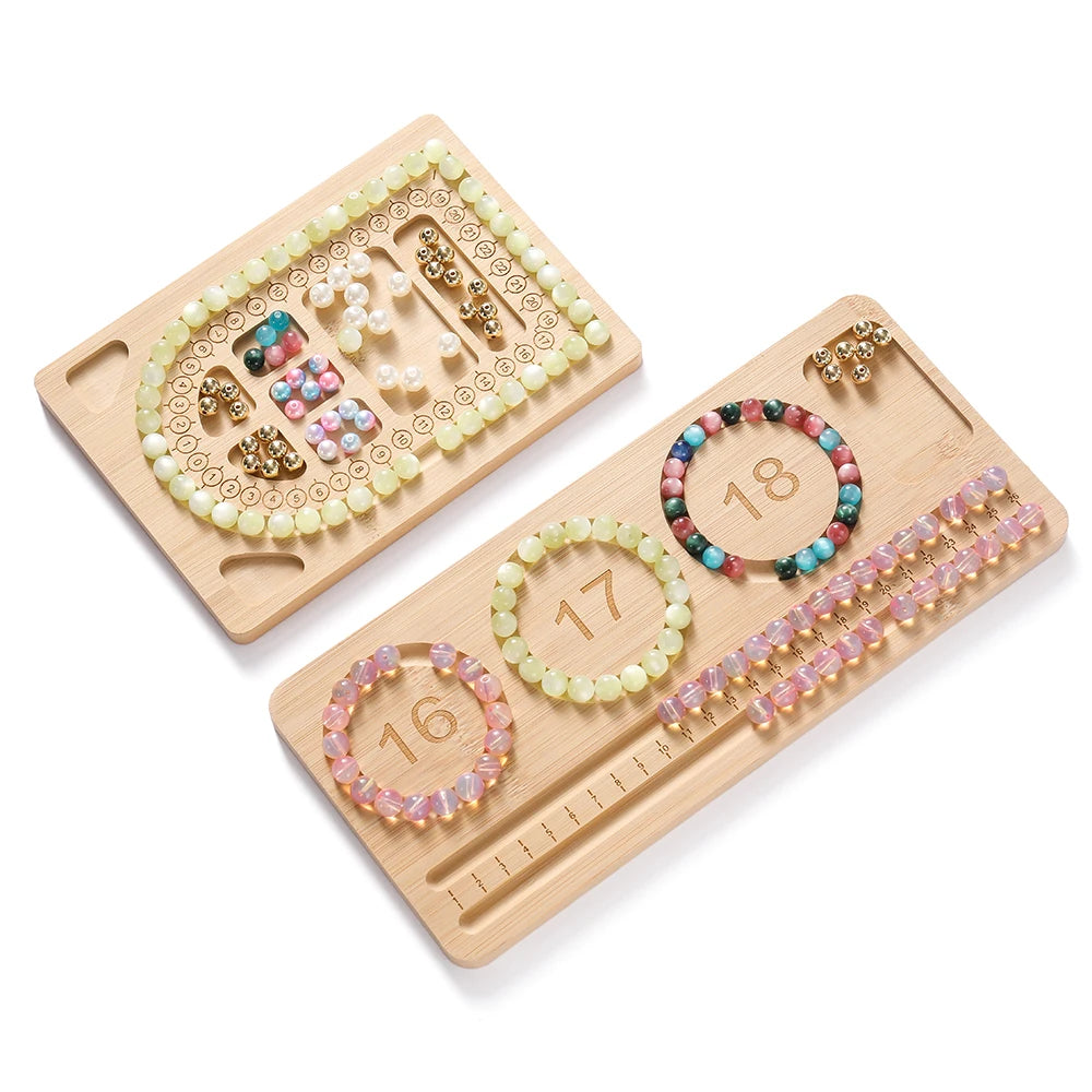St.kunkka Wooden Flocked Beading Tray Jewelry Making Organizer 2030
