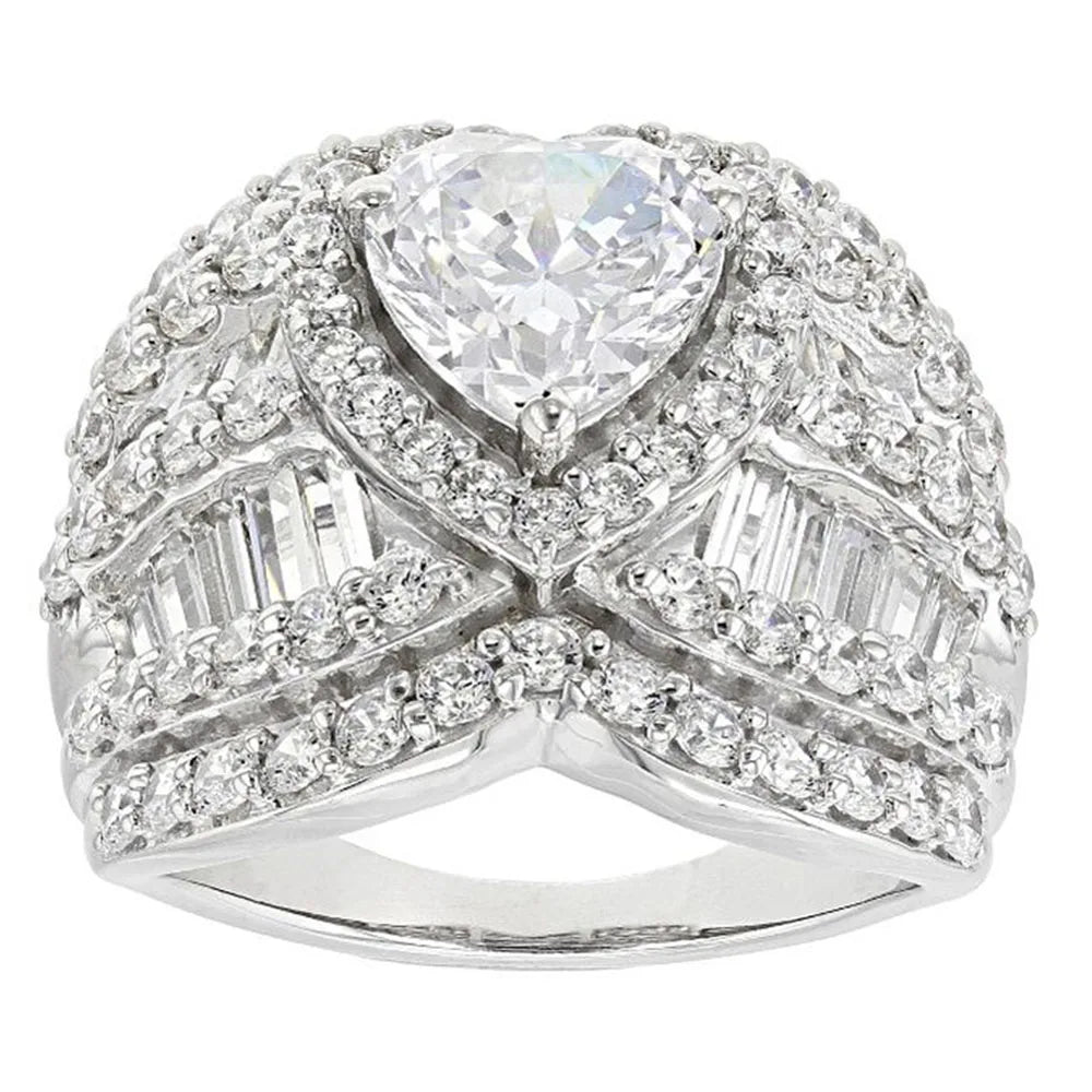 925 Sterling Silver Zircon Ring Fine Jewelry