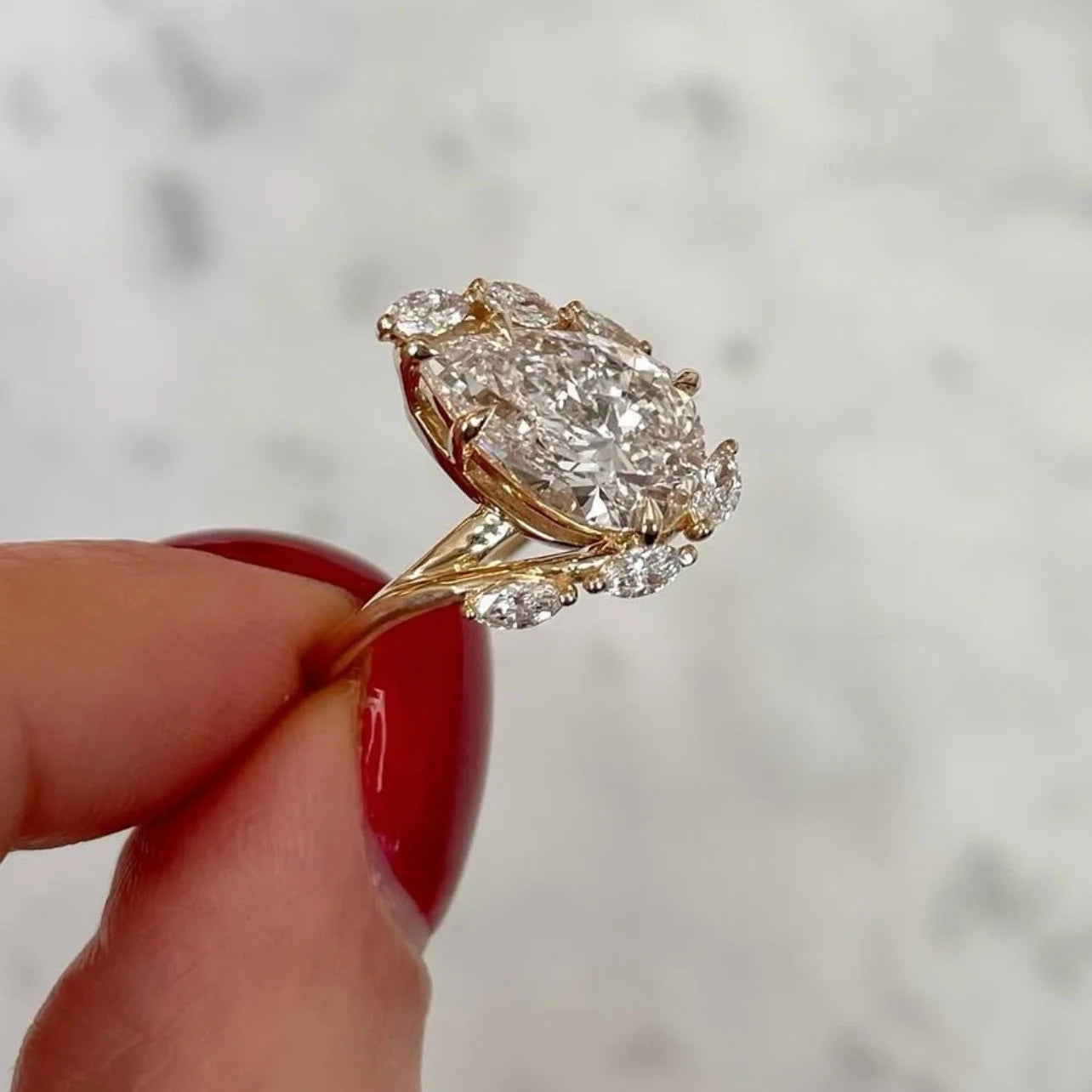 Ring 4ct Pear Moissanite 925 Sterling Silver