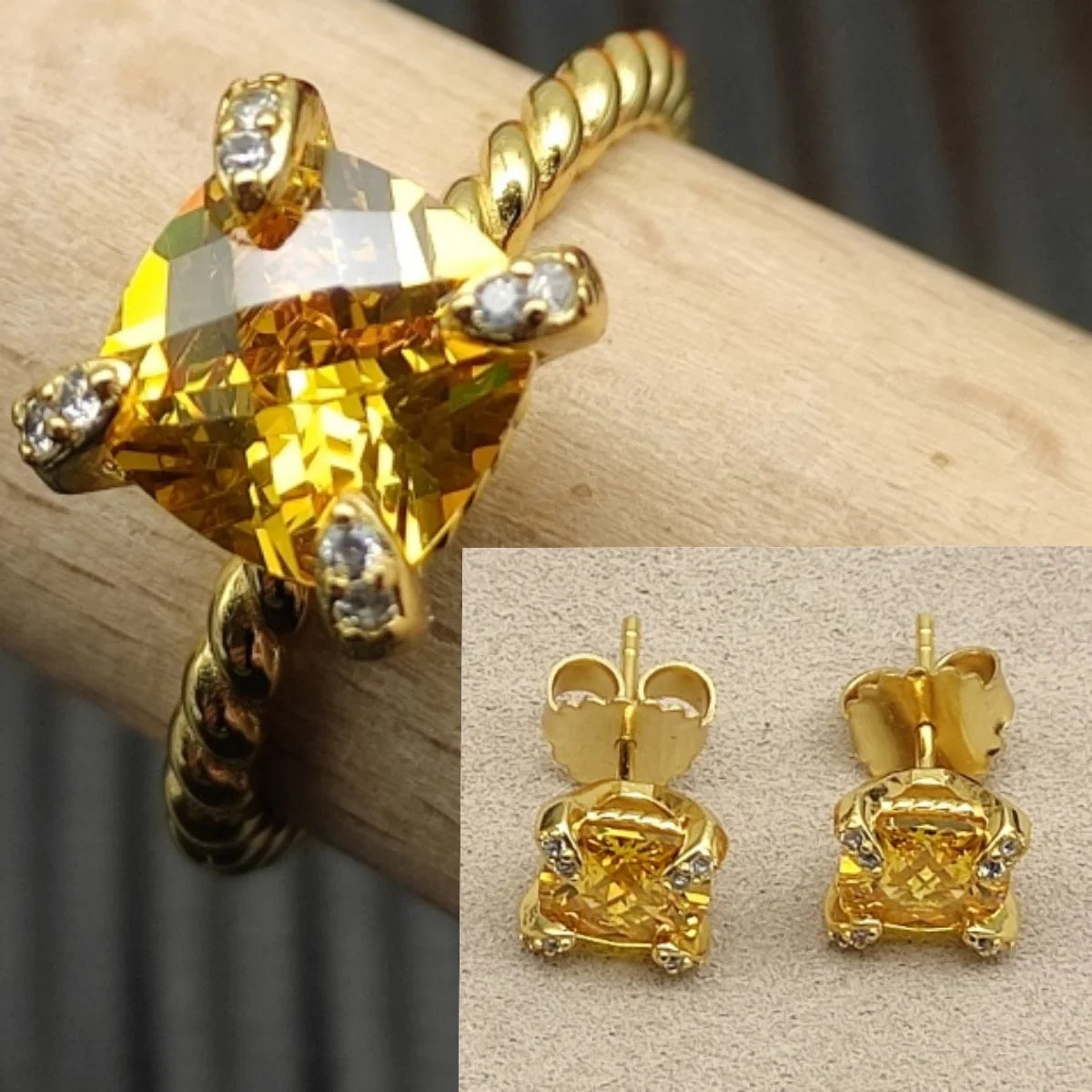 Earring, Ring, Necklace  8mm  Stone Set