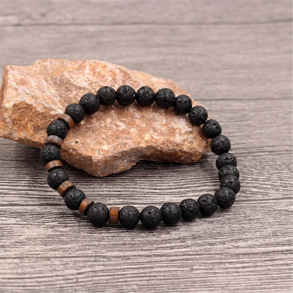 Volcanic Stone Bracelet For Men Women Tibetan Buddha