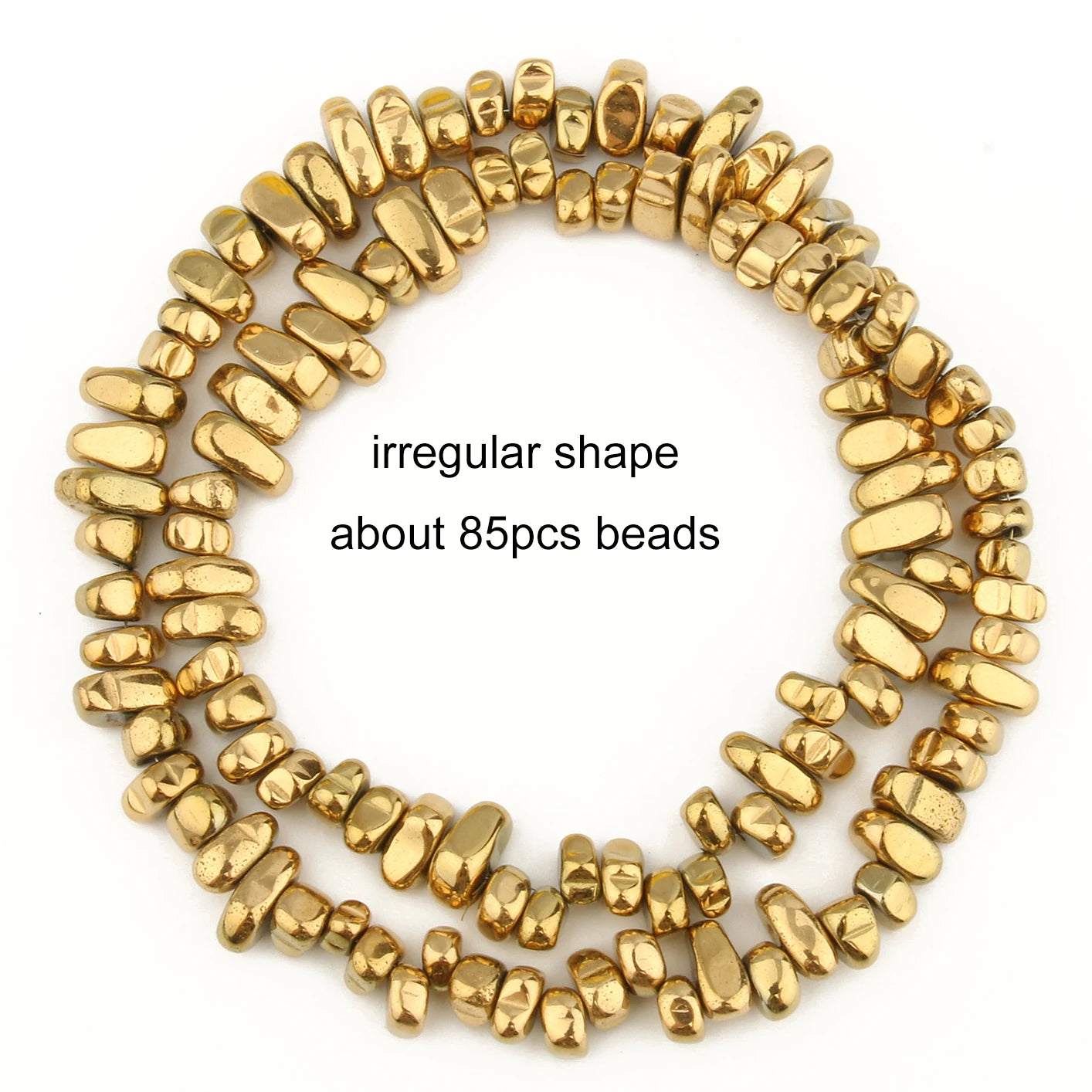 GMB724 Real Gold Plated Hematite Beads Irregular Heart Cube Rondelle