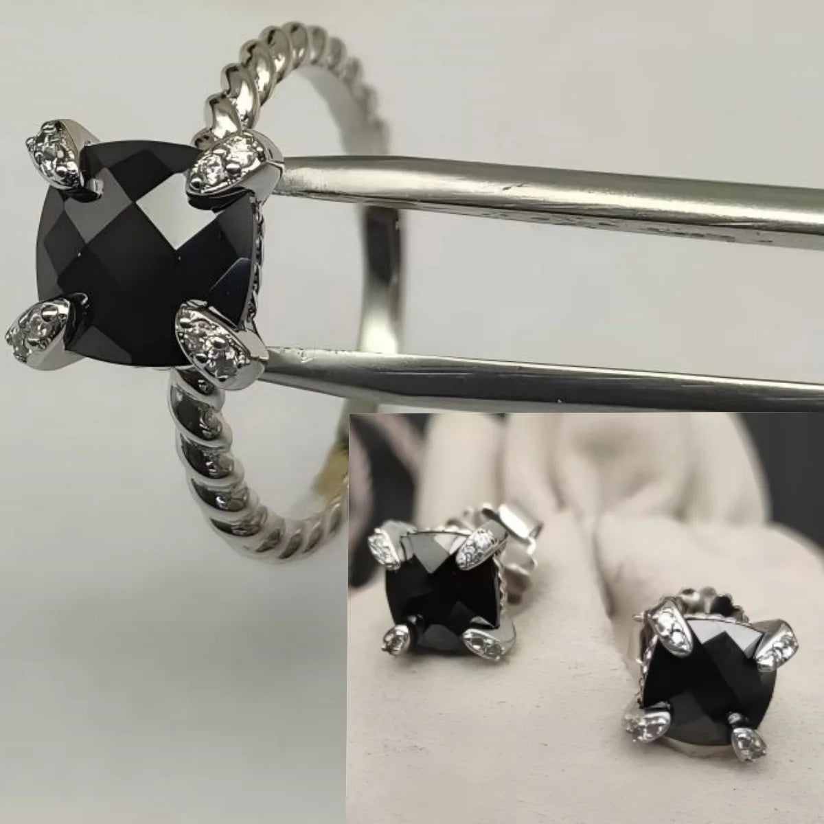 Earring, Ring, Necklace  8mm  Stone Set