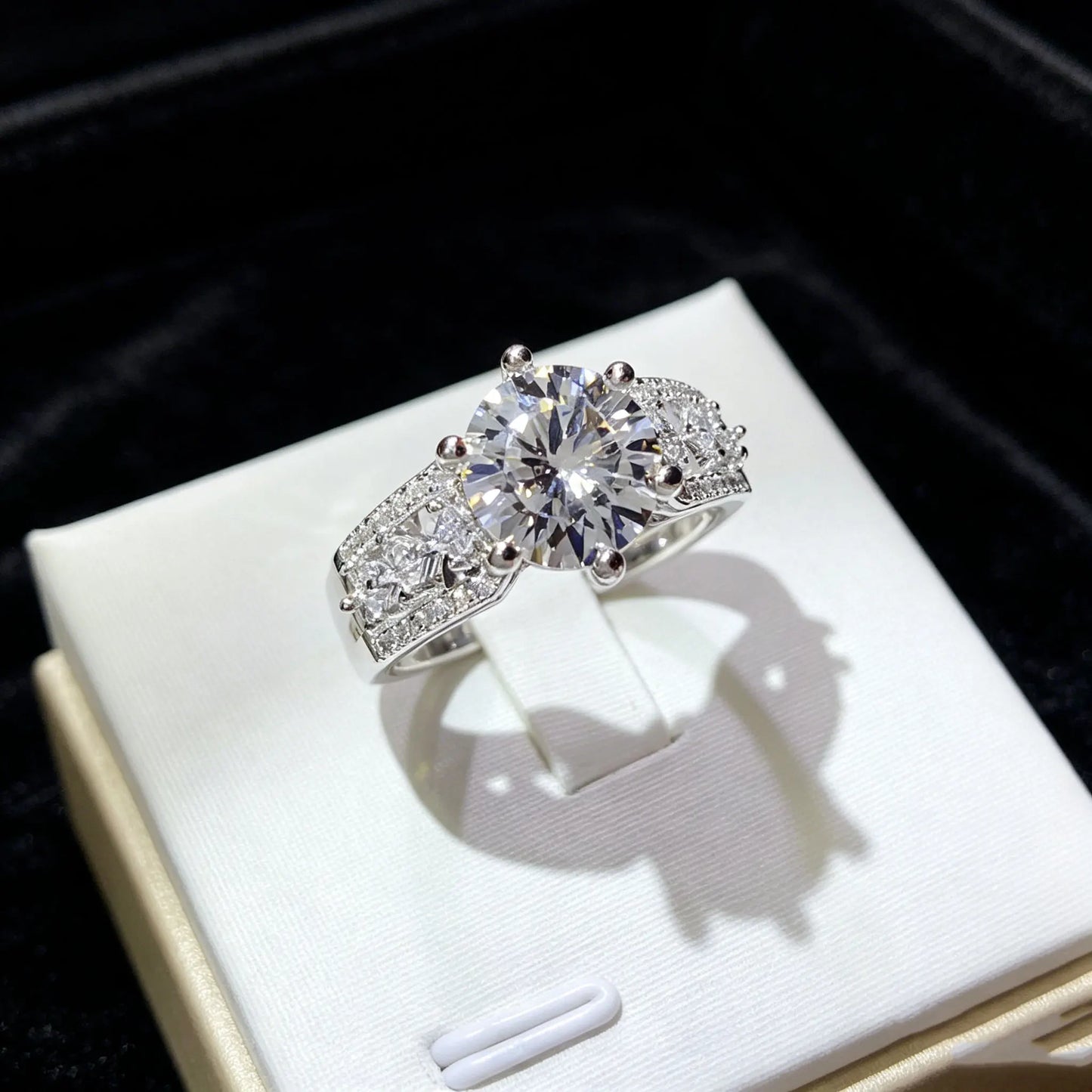 Moissanite Ring In 925 Sterling Silver