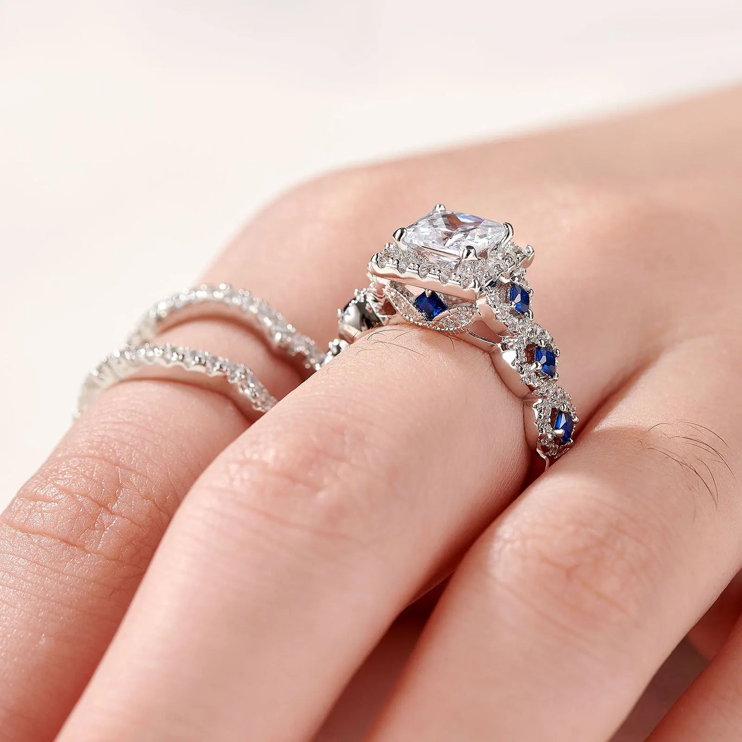 3-Piece Rings Set  925 Silver