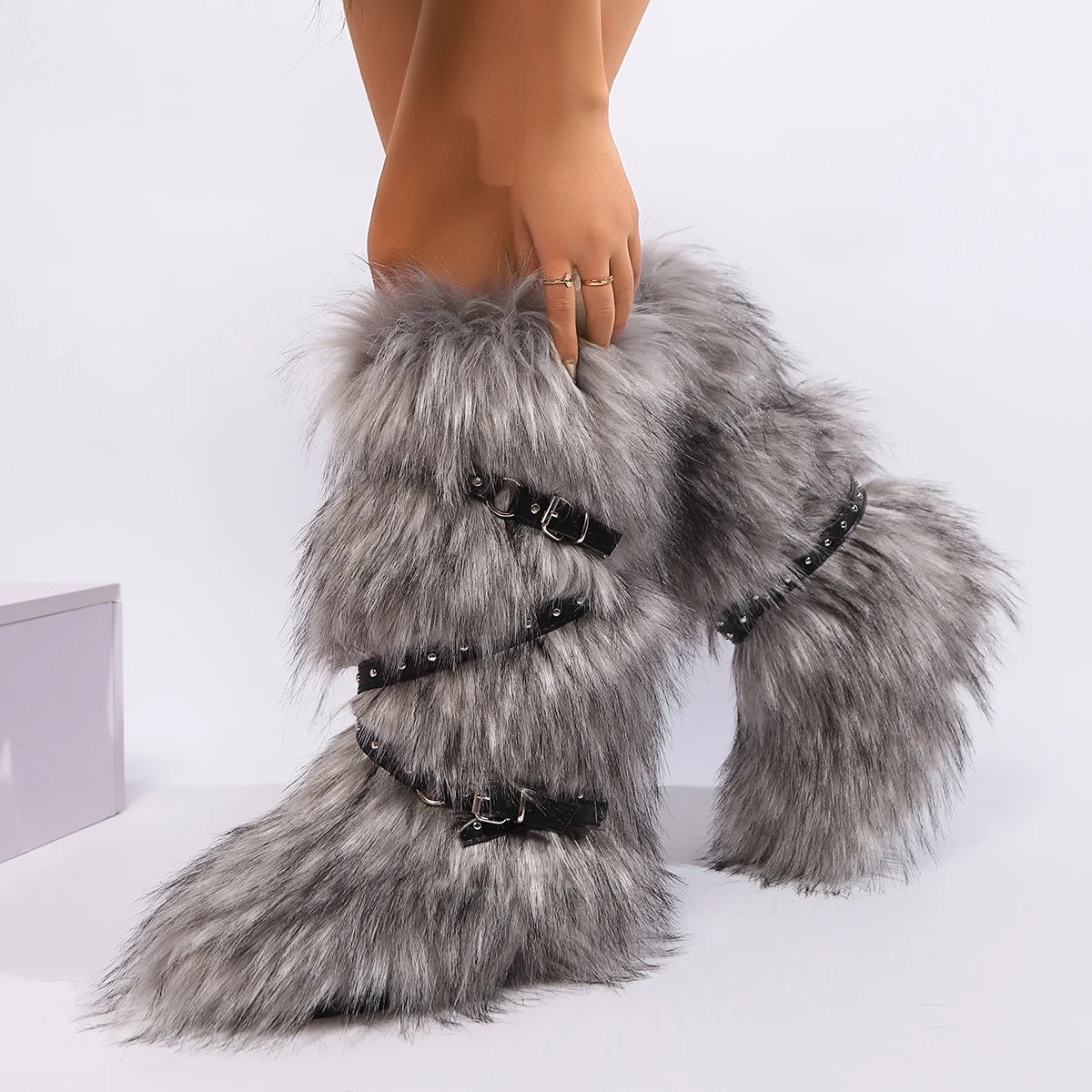 Boots Slip On Rivet Runway Shoes
