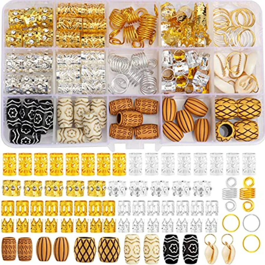 Hair Jewelry For Braids 133 Pcs Gold Cuffs Dreadlock Accessories