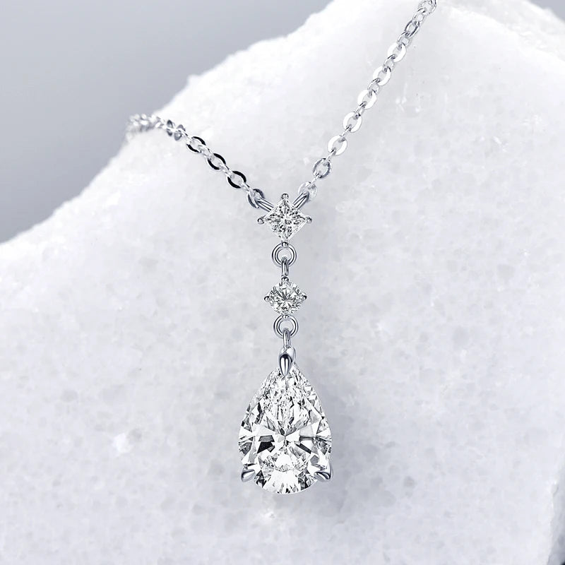 Necklace Waterdrop 925 Sterling Silver Moissanite Pendant