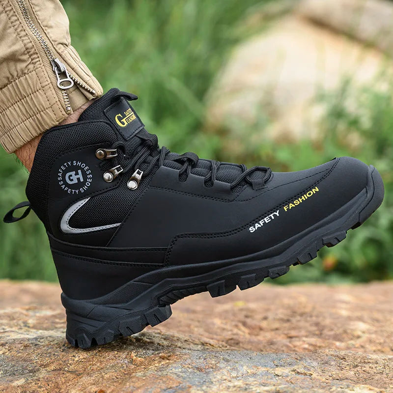 Men's Steel Toe Work Boots Waterproof Safety Shoes