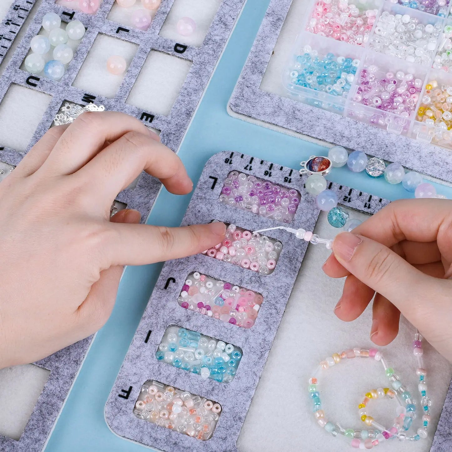 NIUPIKAH Bead Mat Tray for Jewelry Making Beading Board