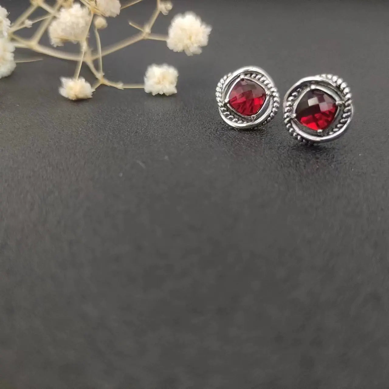 Sterling Silver Zircon Stud Earrings 925