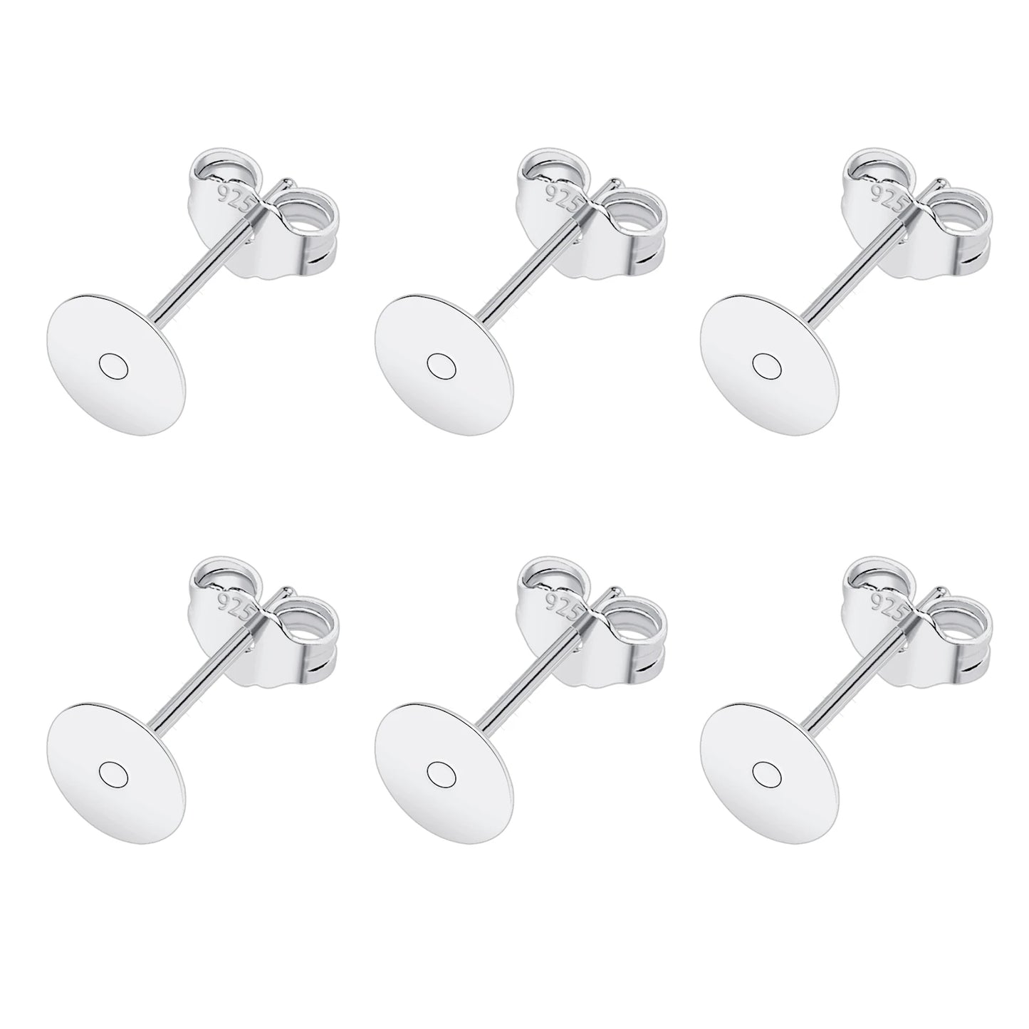 925 Silver Earring Studs Blank Post Base Pins