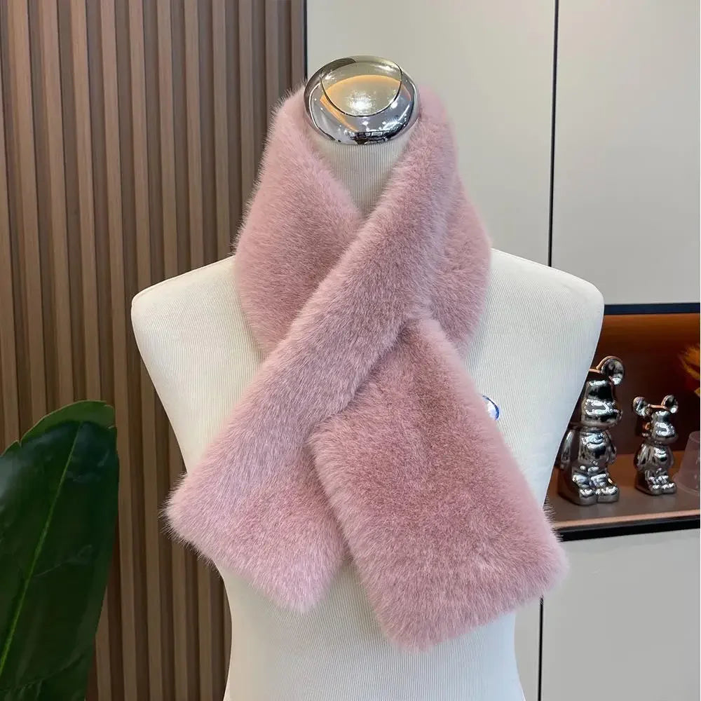 Rabbit Fur Shawl Scarf Double Sided Plush
