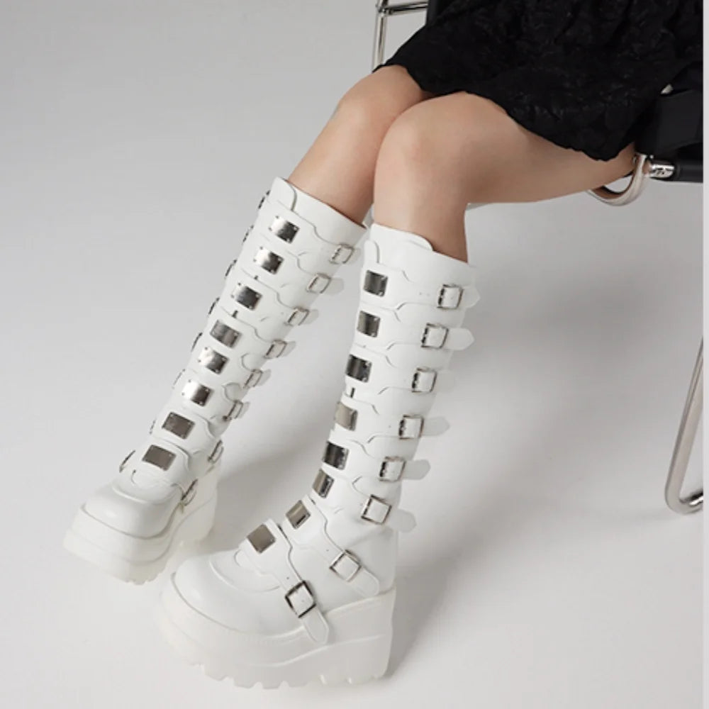 Combat Boots Women Platform Wedges