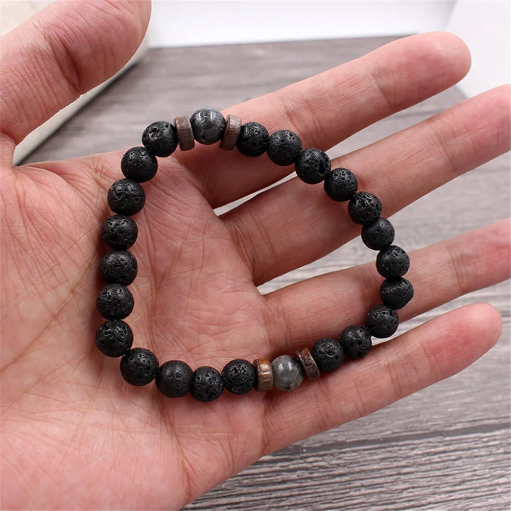 Volcanic Stone Bracelet For Men Women Tibetan Buddha