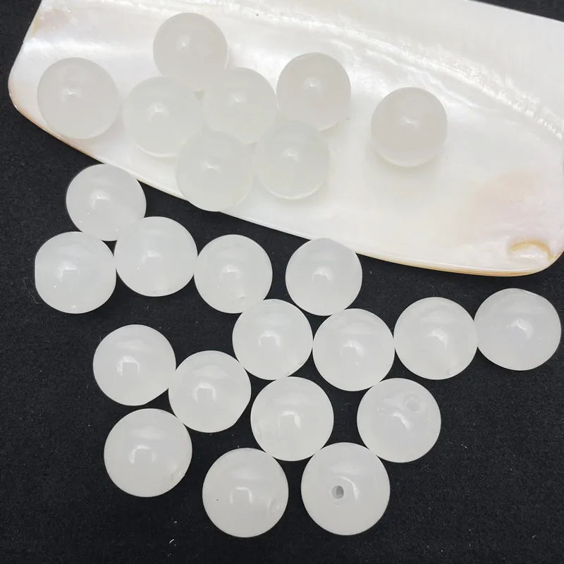 50pcs 8/10mm Dual Color Glass Round Loose Spacer Beads for Handmade Jewelry and Accessories