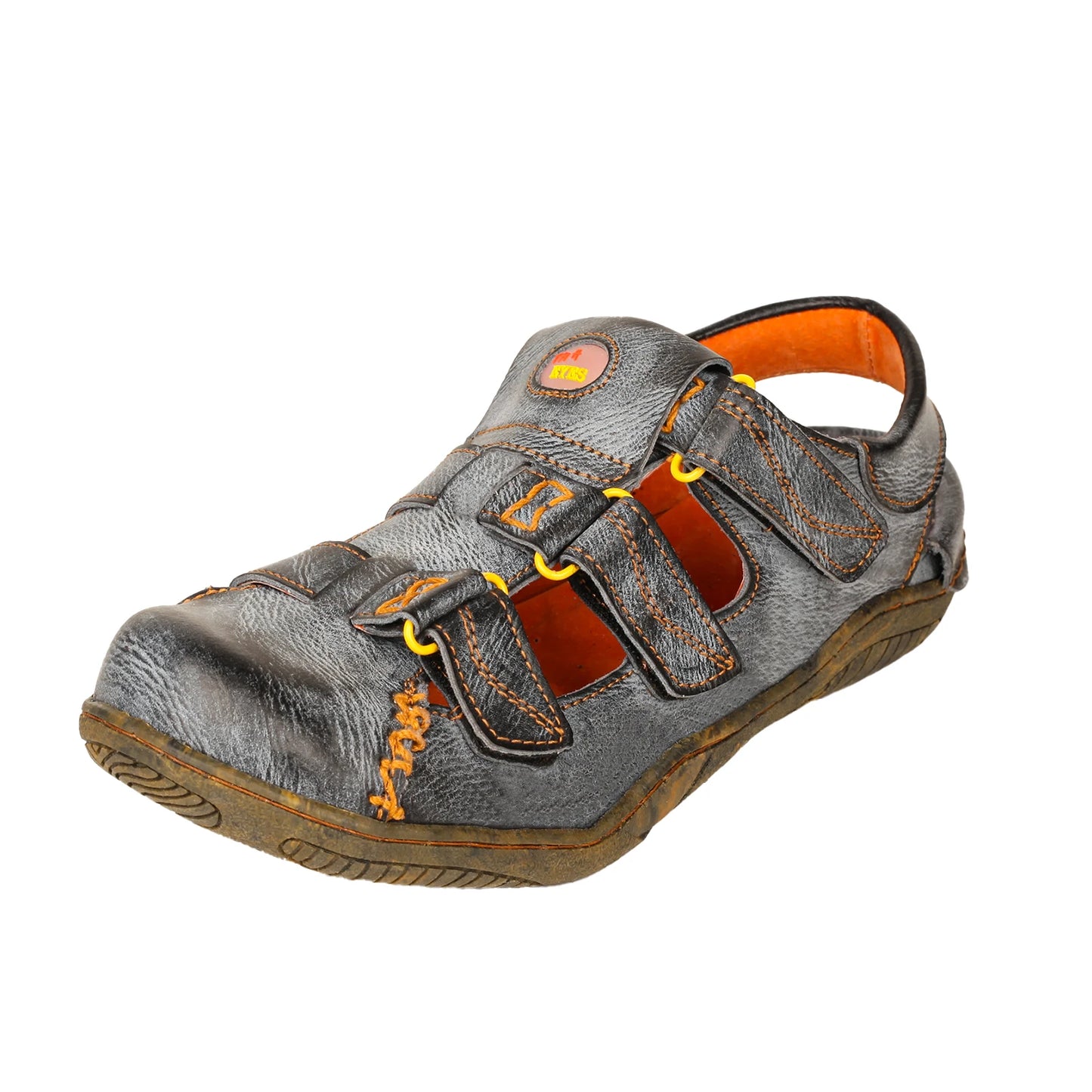 Women's Leather Sandal Closed Toe With Hook Loop