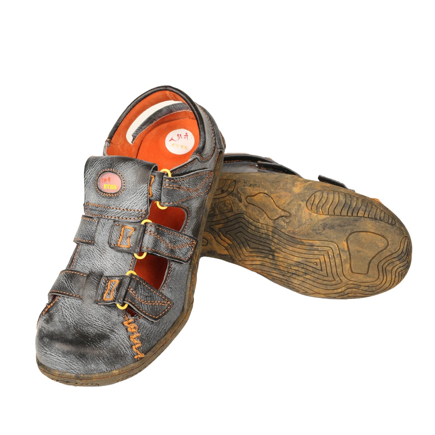 Women's Leather Sandal Closed Toe With Hook Loop
