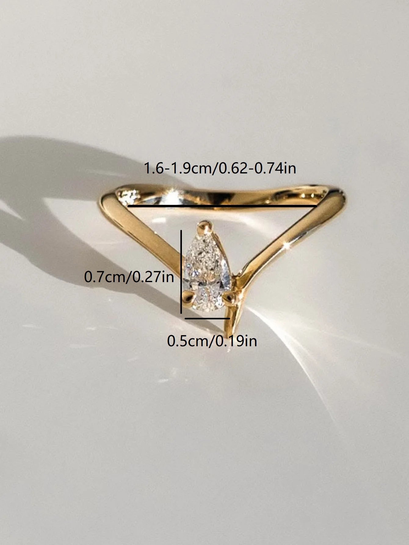 Sterling Silver Moissanite Teardrop Ring 0.8 Carat