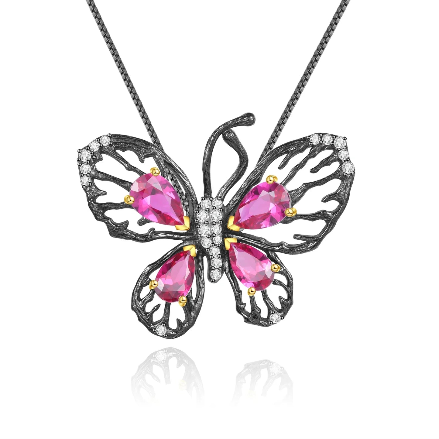 Butterfly Ruby Necklace Pendant