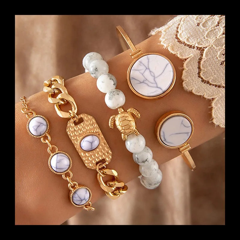 Bracelet Marble Turtle Bead