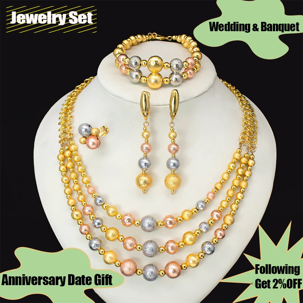 Jewelry Set Four Piece Fashion Jewelry Set Necklace Bracelet Earrings Ring