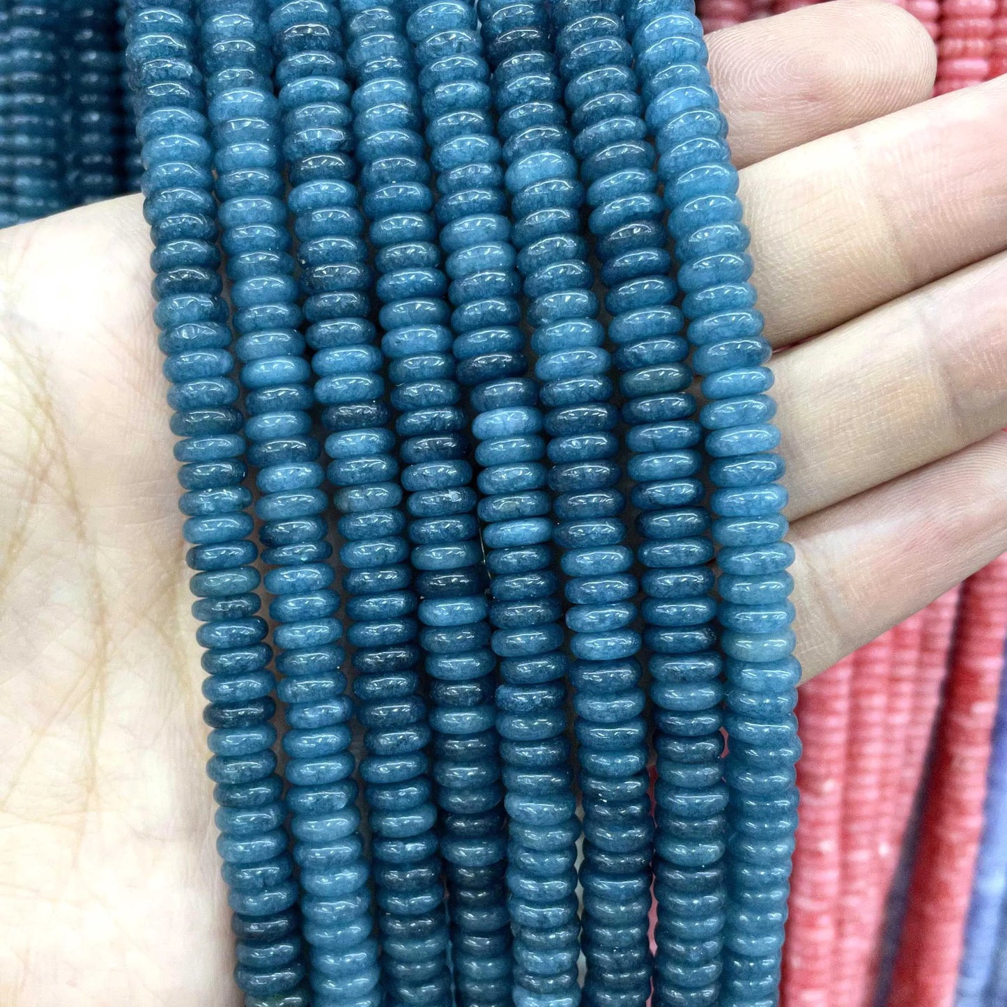Natural Stone Bead Spacers Quartz Jasper Agate Flat Round