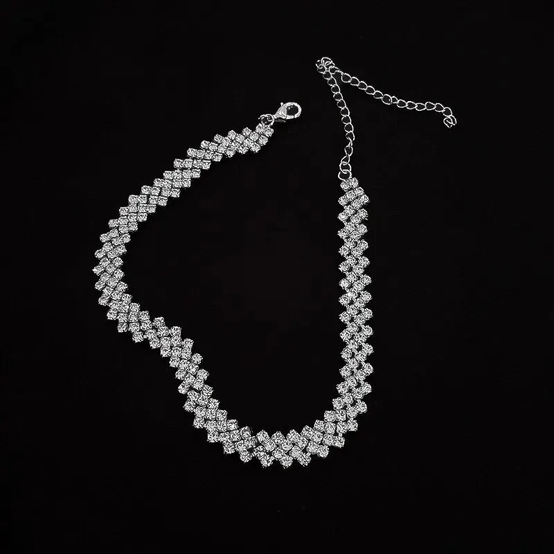 Rhinestone Choker  Geometric Crystal Jewelry
