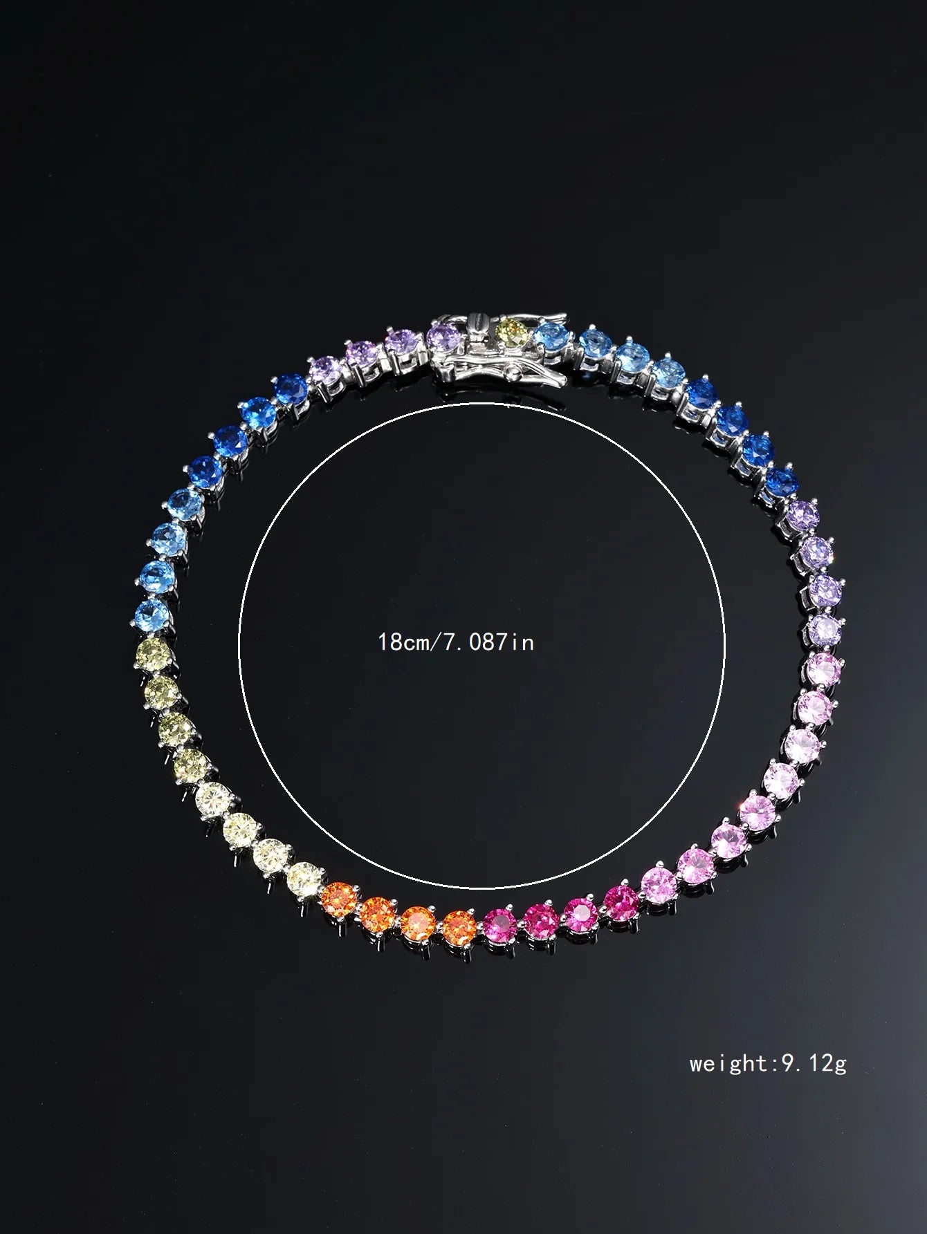 S925 Silver Color Tennis Bracelet 18k Gold-plated