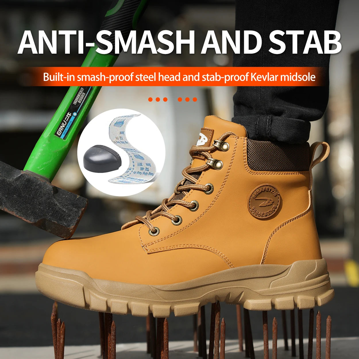 Safety Shoes Breathable Anti Smash Puncture Men