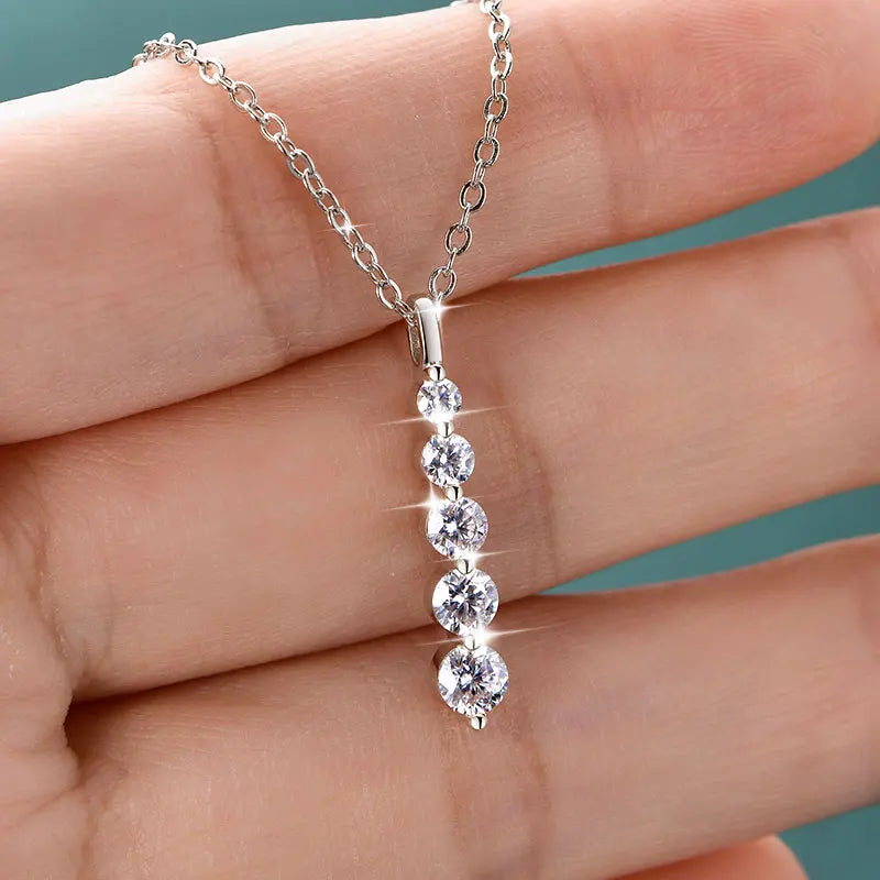 Moissanite Pendant Necklace D VVS1 14K Gold Filled