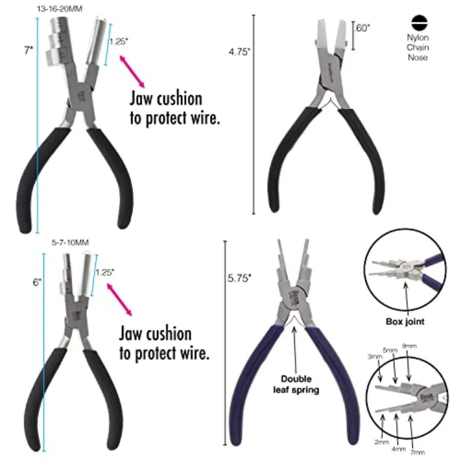 MDNG Wire Wrapping Pliers Set With Double Nylon Jaw Pliers