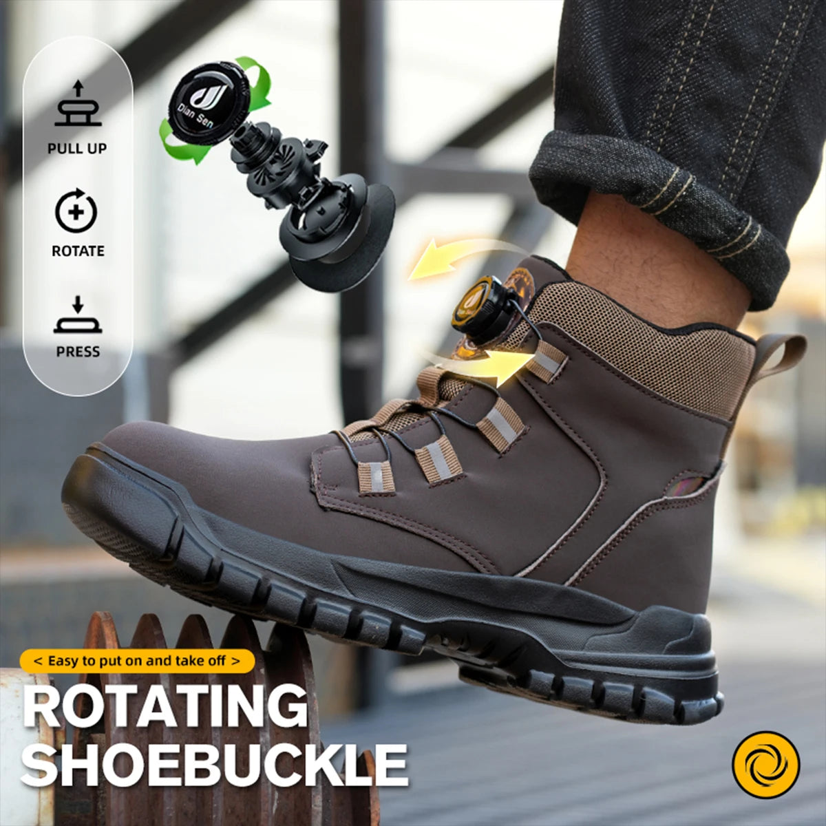 Safety Boots Men Indestructible Steel Toe Work Shoes